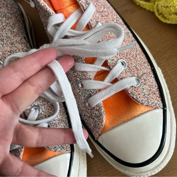 JW Anderson Converse Chuck 70 Hi Glitter Pack Sneakers Mens 9 Women’s 11 - Picture 2 of 9